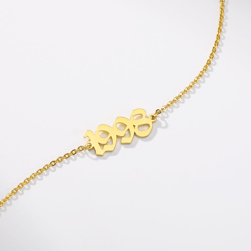 Delicate Year Chain Bracelet