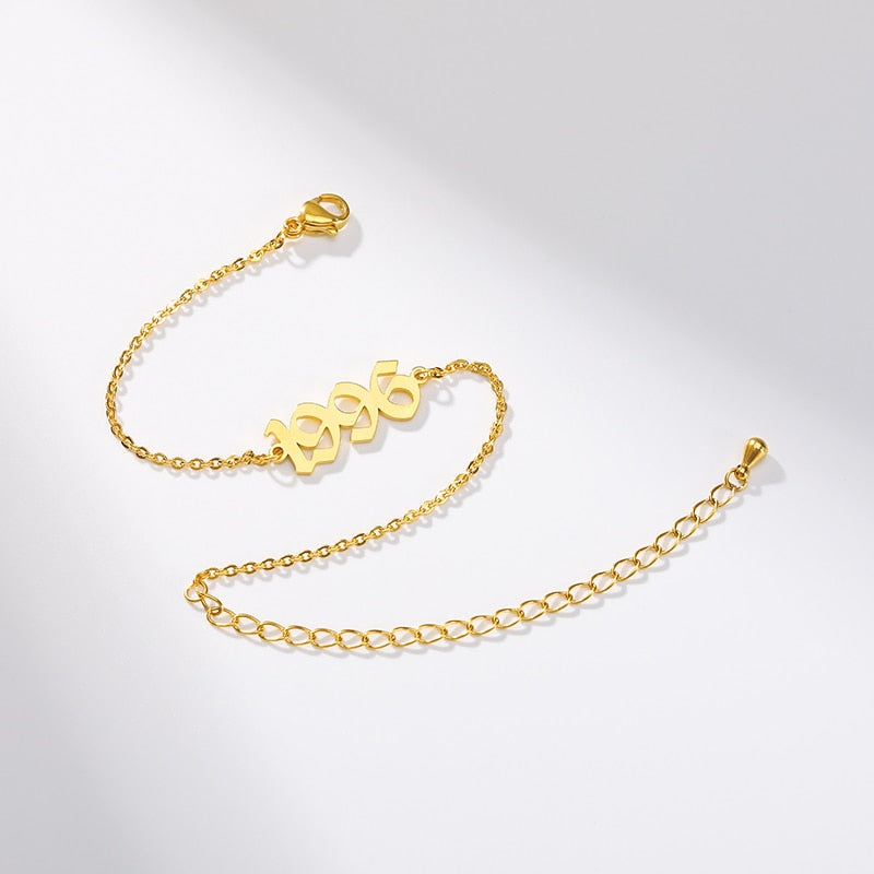 Delicate Year Chain Bracelet