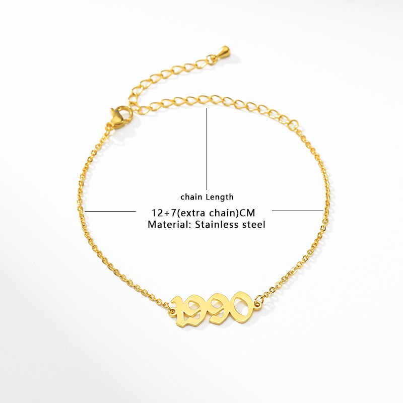 Delicate Year Chain Bracelet