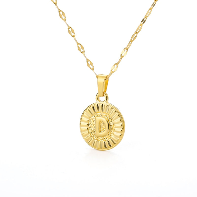 Round Initial Necklace